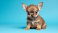 Captivating studio shot of an utterly adorable dog posing on a vibrantly colored isolated background