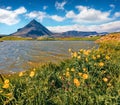 Captivating summer view of small fishing village at the foot of Mt. Stapafell - Arnarstapi or Stapi.