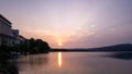 Sunset with water reflection at Akan lake Royalty Free Stock Photo