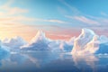 Captivating Sunset: A Stunning Iceberg Landscape with a Textured Twist