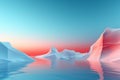 Captivating Sunset: The Stunning Texture of an Iceberg Landscape