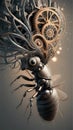 A termite, masterfully crafted from intricate, interlocking mechanical gears Royalty Free Stock Photo