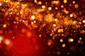 Captivating swirl of golden particles floating in the air, creating a magical bokeh