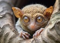 Captivating Tarsier Peering from Tree Hideout. Generative AI