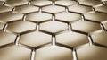 Warm golden metallic hexagonal grid pattern background texture with 3d effect design Royalty Free Stock Photo