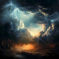 Captivating Thunderstorm Brews Amidst Darkened Skies