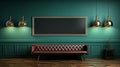 Captivating Tonalist Green Room With Dark Teal And Dark Red Accents Royalty Free Stock Photo