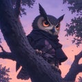 Captivating Tree Owl Portrait - Stock Image Royalty Free Stock Photo