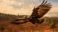Dark And Gritty Turkey In Flight: Stunning Uhd Image With Explosive Wildlife
