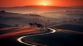 Captivating Tuscany Sunrise: A Masterpiece Of Flowing Lines And Curvature