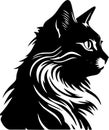 Silent Prowler: Elegant Black Cat Silhouette in Vector