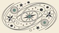 Abstract Celestial Oval Ornate Pattern Vector, vector design Generative AI Royalty Free Stock Photo