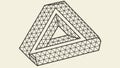 Classic Penrose Triangle Impossible Shape Vector, vector design Generative AI Royalty Free Stock Photo