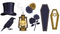 Gothic Halloween Vector Elements Collection Royalty Free Stock Photo