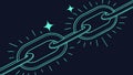 Glowing Chain Link, Symbol of Strength and Innovation, vector design Generative AI Royalty Free Stock Photo