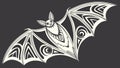 Tribal Bat with Ornate Wing Patterns, Night Sky, vector design Generative AI Royalty Free Stock Photo