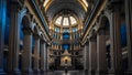 Inside St. Peter\'s Basilica, in front of the altar. Vatican City, Rome, Italy Royalty Free Stock Photo