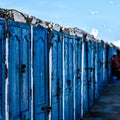 Blue locked wooden doors, morocco Royalty Free Stock Photo