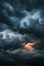 Dark Skies with Dramatic Clouds and Light Contrast Generative AI Royalty Free Stock Photo