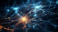 A captivating view of neuron movement showcasing interconnected lines and glowing neural pathways in vibrant colors