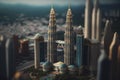Captivating View of Petronas Towers in Kuala Lumpur. Perfect for Posters and Landing Pages. Royalty Free Stock Photo