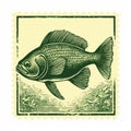 Captivating Vintage Fish Design On Old Postal Stamps Royalty Free Stock Photo