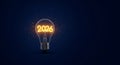 Glowing lightbulb illuminates the path to 2026 Royalty Free Stock Photo
