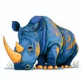 Evoking Emotion A Detailed Visual Prompt for a Sad Rhino Perfect for Artistic Creation and Digital Art Royalty Free Stock Photo
