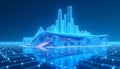 A captivating visual representation of a futuristic architectural blueprint, skillfully blended Royalty Free Stock Photo