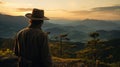 Captivating Visual Storytelling: Cowboy In Hat Amidst Australian Landscapes