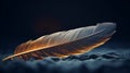 Captivating Visual Storytelling: A Golden Feather In The Night Sky