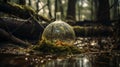 Captivating Visual Storytelling: A Mossy Covered Bottle In The Enchanting Forest