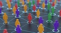 Colorful Network: Abstract figures interconnected in a vibrant web Royalty Free Stock Photo