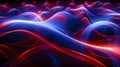 Captivating Visuals: Striking Royal Blue Background with Silver Smoke Figure-Eight Trails Highlighted by Radiant Ruby Red Lighting