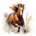 Captivating Watercolor Paintings Of Horses With Splashing Effects