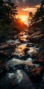 Captivating Waterfall: Tranquil Scenes In Backlit Photography