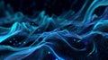 Captivating Waves of Light: An Ethereal Dance of Blue Particles and Fluid Motion in a Digital Universe Royalty Free Stock Photo