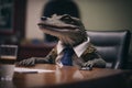 Crocodile Businessman: A Captivating and Award-Winning Pet Photography Masterpiece