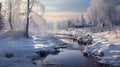 Captivating Winter Landscape In Quebec Province: A Celebration Of Rural Life