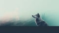 Minimalist Wolf Wallpaper With Hazy Landscapes And Detailed Character Design