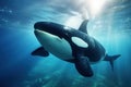 Friendly Killer Whale in Underwater Viewing Tank Royalty Free Stock Photo