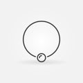 Captive ring outline icon. Vector piercing jewelry ring symbol Royalty Free Stock Photo