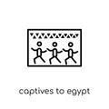 Captives to Egypt icon. Trendy modern flat linear vector Captive Royalty Free Stock Photo