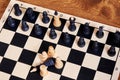 Captivity and exchange concept on the chessboard with chess piece