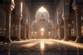 Capture the beauty of mosques illuminated for. Generative ai