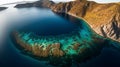 Drone View of a Stunning Volcanic Crater Lake