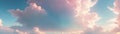 Panoramic Sky with Pastel Clouds, Ethereal Beauty, AI Generated Royalty Free Stock Photo