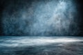 capture Blue Grunge Texture Backdrop, Blank Concrete Interior with Dark Edges Royalty Free Stock Photo
