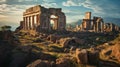 Generative AI, Ancient Ruins: Combine landscapes with historical element