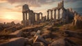 Generative AI, Ancient Ruins: Combine landscapes with historical element